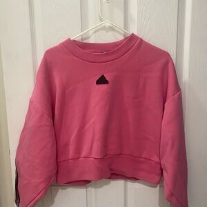 adidas Pink Cropped sweater with Black Logo